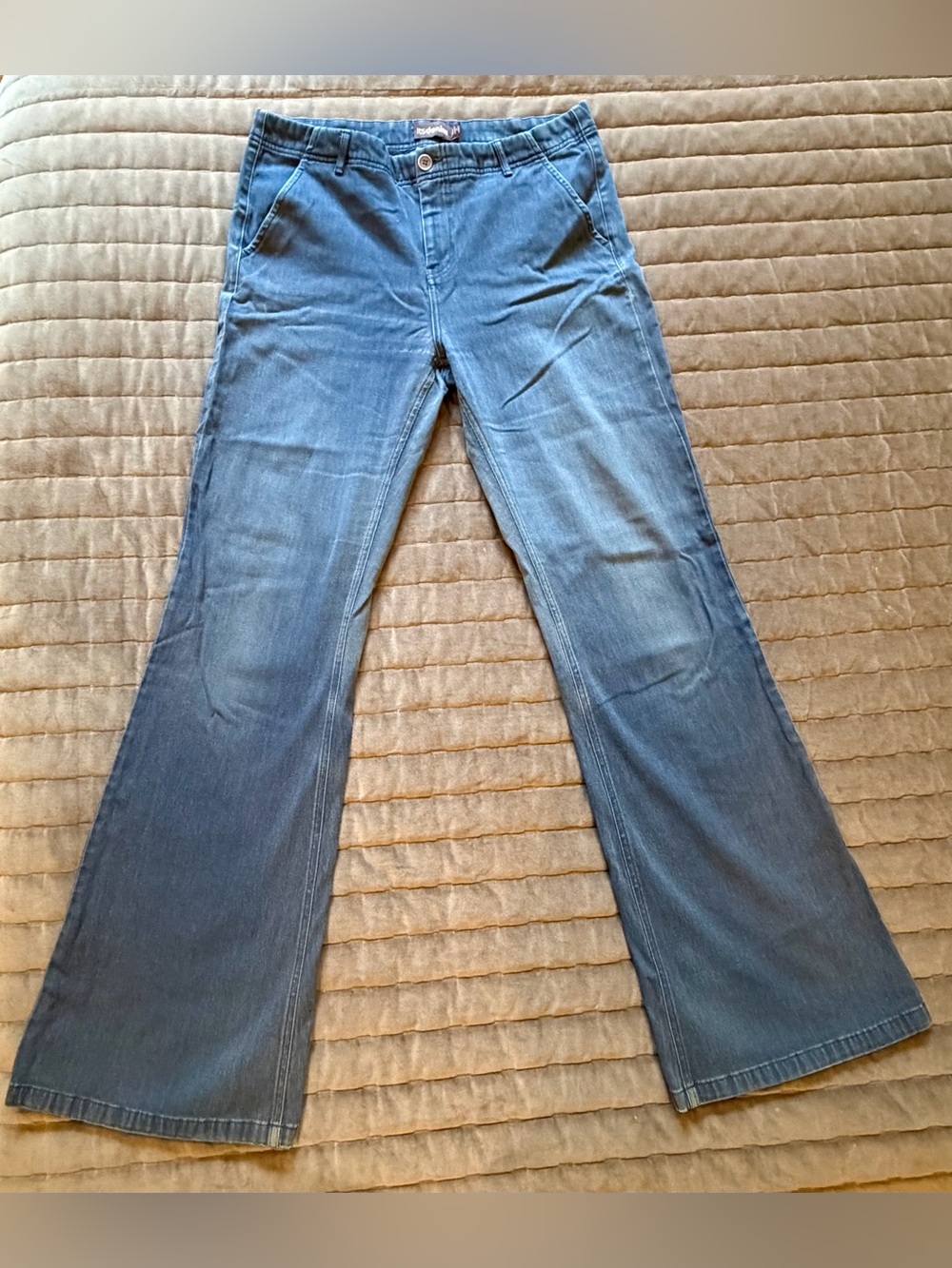 Long Tall Sally Women’s Blue Flared Jeans - Extra Long,size 12, 36 inseam